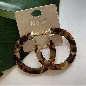 No. 3 Jewelry - No. 3 Acrylic Tortoise Hoop Earrings NWT No. 3 Jewelry - No. 3 Acrylic Tortoise Hoop Earrings NWT